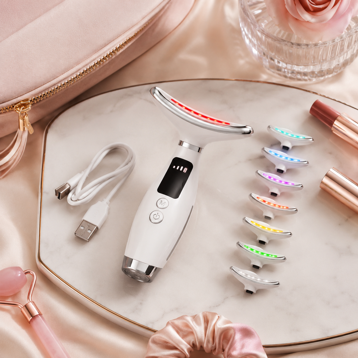 EliGlow - Masajeador Facial y Cuello Luz LED